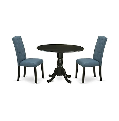 East West Furniture Dining Room Set Black