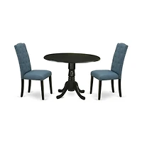 East West Furniture Dining Room Set Black