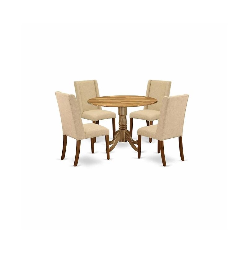 East West Furniture Dining Room Set Natural