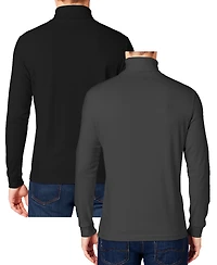 Galaxy By Harvic Men's 2-Pack Long Sleeve Turtle Neck T-Shirt