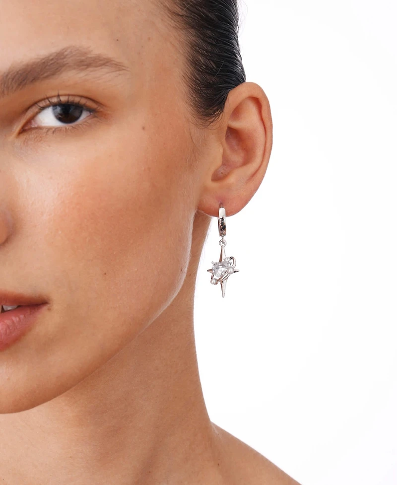 Huggie Earrings With Pearl Sparkle Charm 1.3