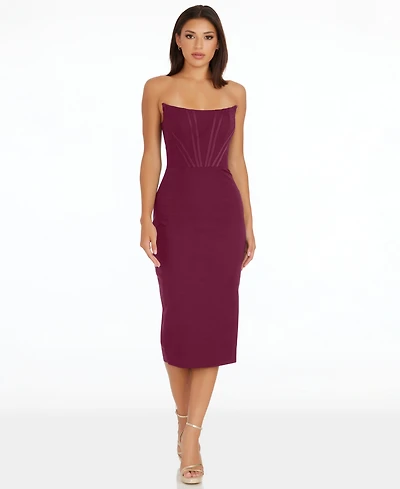 Dress the Population Women's Corset Strapless Midi