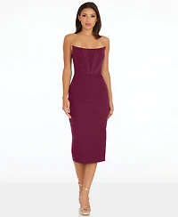 Dress the Population Women's Corset Strapless Midi