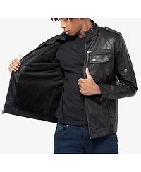 Xray Men's Utility Jacket With Faux Shearling Lining