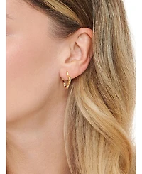 Devata Clover Hoop Earrings in Gold Plated Sterling Silver