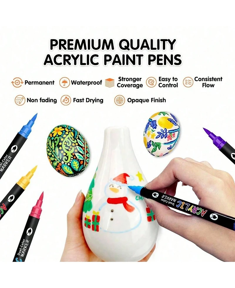 Htutwoo Colors Markers Double Headed School Back-To-School Season For Coloring Books For Students And Adults Halloween Christmas Gifts