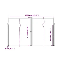 vidaXL Retractable Side Awning Anthracite 100% polyester with a Pu coating