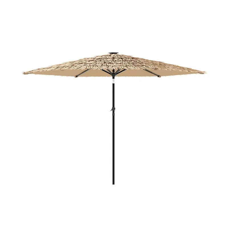 vidaXL Garden Parasol Brown Polyester Large Foldable Garden Parasol