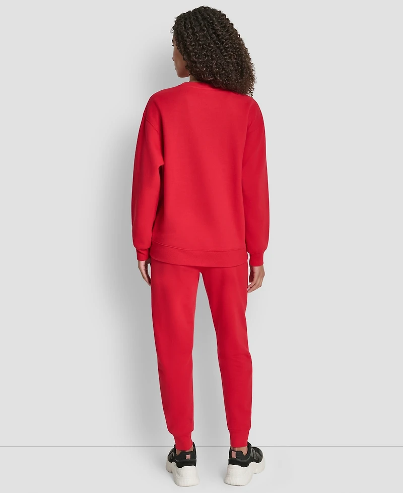 Dkny Women's Tonal Logo Patch Crewneck Sweatshirt