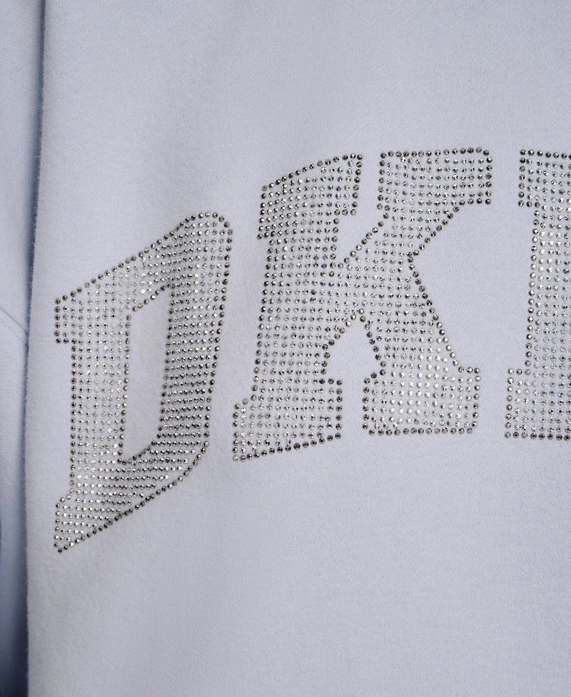 Dkny Women's Exploded Rhinestone Varsity Logo Sweatshirt