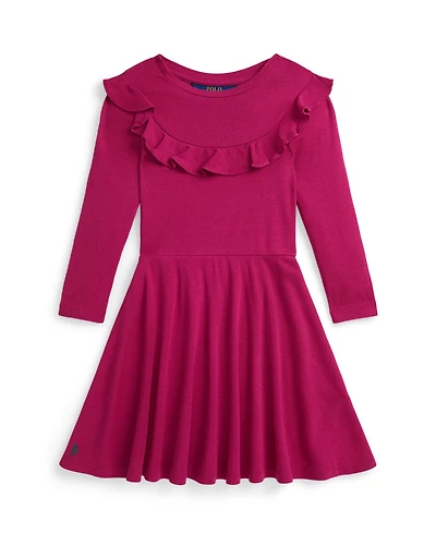 Polo Ralph Lauren Girls 2T-6X Ruffled Long Sleeve Dress
