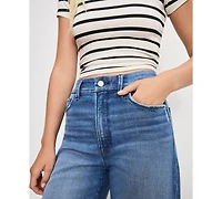 Good American Women's Waist Palazzo Cropped Jeans