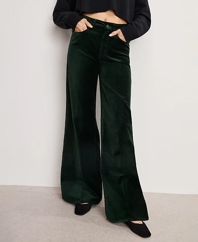 Good American Women's Velvet High Rise Palazzo Jeans