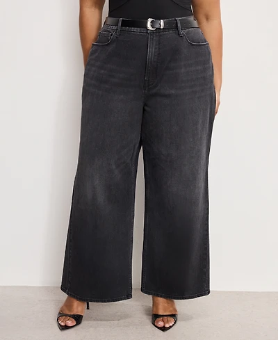 Good American Women's Skate Cropped Wide Leg Jeans