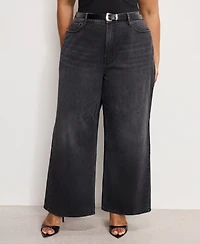 Good American Women's Skate Cropped Wide Leg Jeans