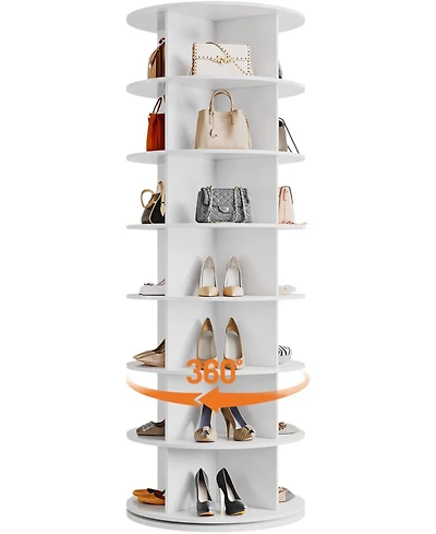 gaomon 7 Tier Rotating Shoe Rack Tower, 360° Revolving Free Standing Spinning Shoe Organizer, Vertical Spinning Shoes Display, Shoes Rack Storage