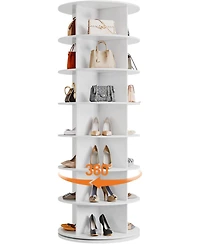 gaomon 7 Tier Rotating Shoe Rack Tower, 360° Revolving Free Standing Spinning Shoe Organizer, Vertical Spinning Shoes Display, Shoes Rack Storage