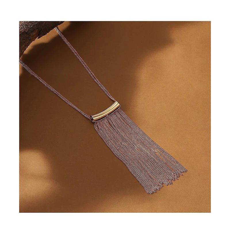 Sohi Women's The Hanging Chain Bar Lariat Necklace