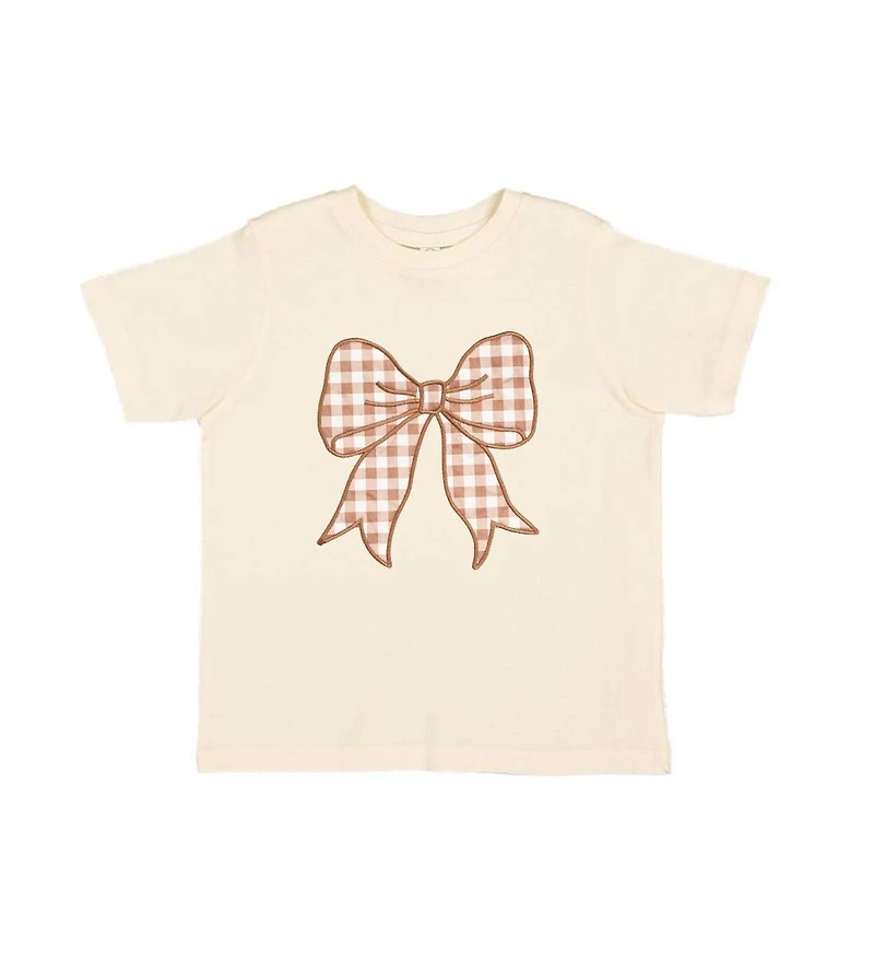 Sweet Wink Baby Girls Gingham Bow Patch Short Sleeve T-Shirt