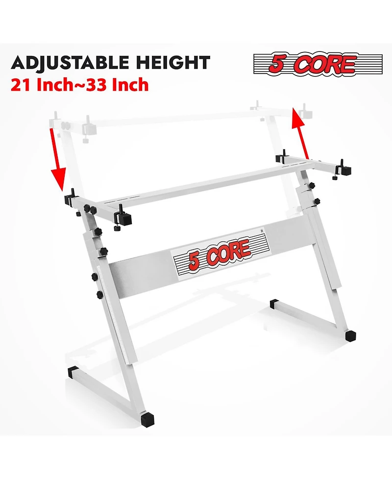 5 Core Keyboard Stand Z Style Height Adjustable Sturdy Piano Riser Lift Holder Stands