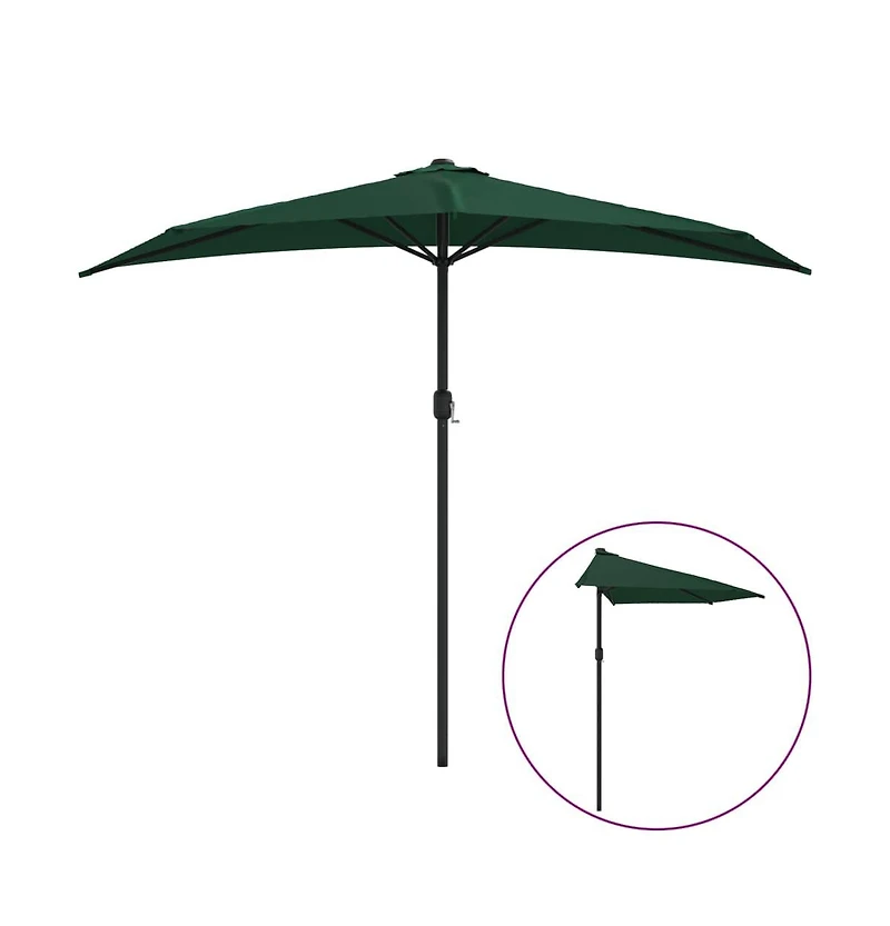 vidaXL Garden Parasol Green Polyester, Aluminum, Steel