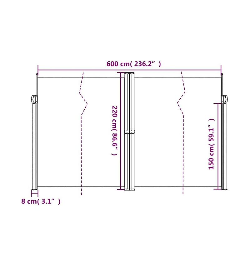 vidaXL Retractable Side Awning Anthracite