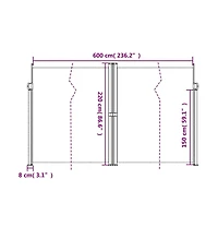 vidaXL Retractable Side Awning Anthracite