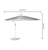 vidaXL Garden Parasol Brown Polyester Large Collapsible Garden Parasol