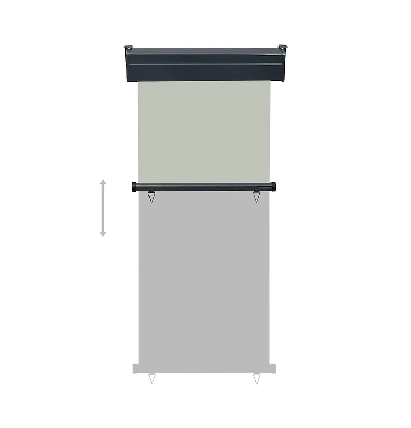 vidaXL Balcony Side Awning Grey Steel, Aluminum, Polyester 33.5 x 98.4 in