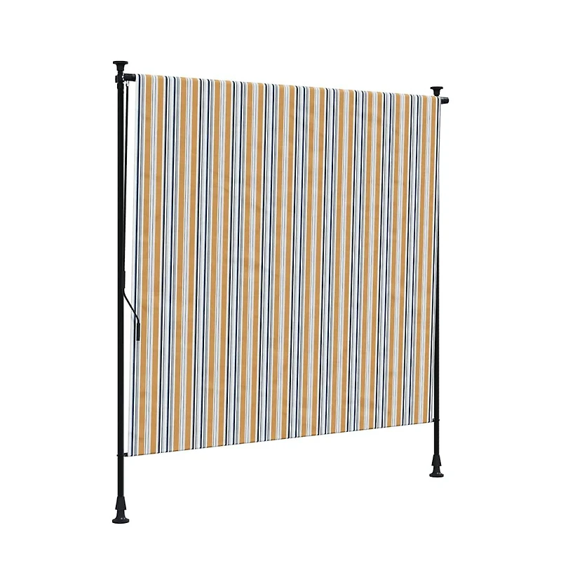 vidaXL Outdoor Roller Blind Yellow and White, Anthracite