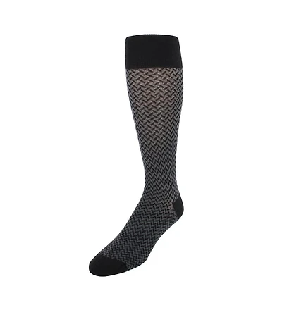 Trafalgar Benoit Herringbone Patterned Mid-Calf Merino Wool Socks (1 Pair)