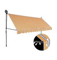 vidaXL Retractable Awning Yellow and Blue Polyester with Pu coating, Steel
