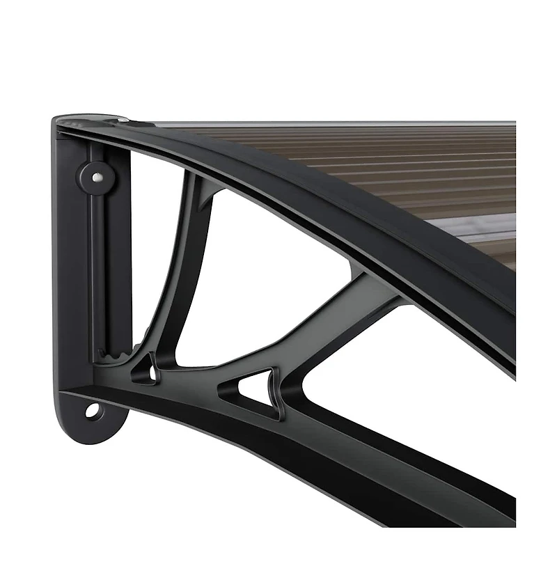vidaXL Door Canopy Black Polycarbonate 59.1 x 39.4 in Durable Awning