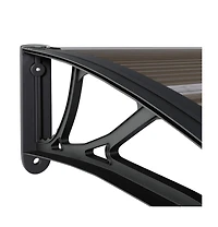 vidaXL Door Canopy Black Polycarbonate 59.1 x 39.4 in Durable Awning