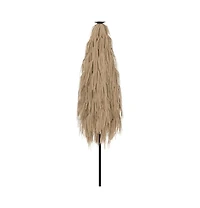 vidaXL Garden Parasol Brown Polyester Large Collapsible Garden Parasol