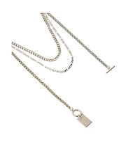 Sohi Women's The Interlock Charm Multi-Layer Necklace