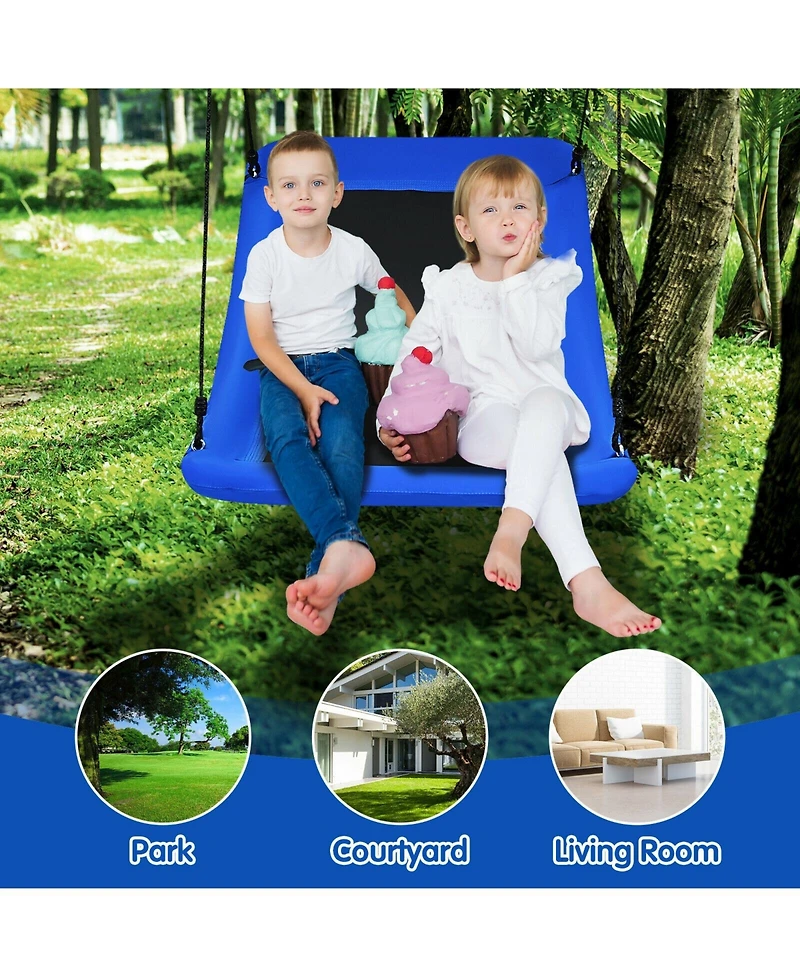 700lb Giant 60 Inch Platform Tree Swing for Kids and Adults-Blue