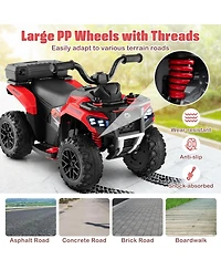6V Kids Ride On Atv with Spray Function and Storage Box with Music