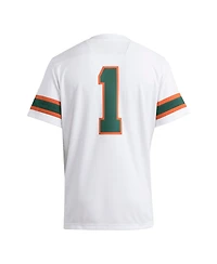 Adidas Men's 1 White Miami Hurricanes Premier Jersey