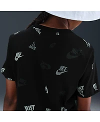Nike Big Boys and Girls Black Pumas Just Do It Crest T-Shirt