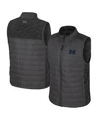 Colosseum Men's Charcoal Michigan Wolverines Nightman Full-Zip Puffer Vest