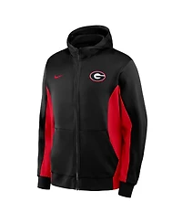 Nike Men's Black/Red Georgia Bulldogs Dri-fit Game Full-Zip Hoodie Jacket