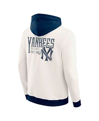 Fanatics Men's Cream New York Yankees Polar Fleece Full-Zip Hoodie
