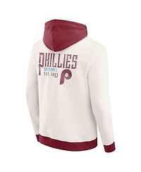 Fanatics Men's Cream Philadelphia Phillies Polar Fleece Full-Zip Hoodie