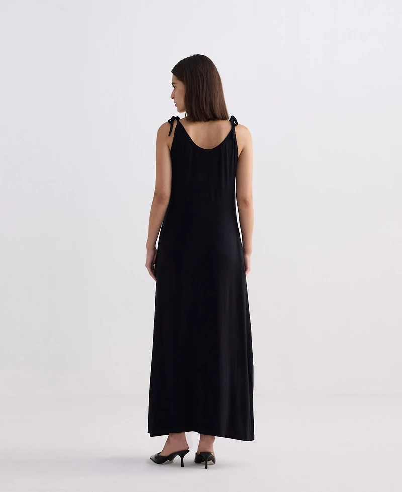 Reistor Women's Shoulder Tie-Detail Maxi Dress
