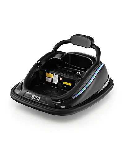 12V Kids Bumper Car Ride on Toy with Remote Control and 360 Degree Spin Rotation-Black