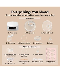 KeaBabies Pulse S10 Pro Breast Pump Hands Free, Electric Wearable Breastfeeding Pump, With Full Set Soft Silicone Flange Inserts