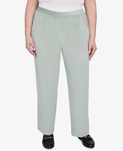 Alfred Dunner Plus Stockbridge Pull-On Corduroy Flat Front Average Length Pant