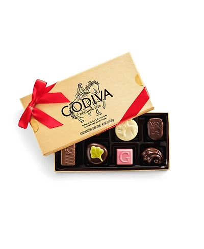 Godiva Assorted Chocolate Gift Box with Red Ribbon, 8 Pieces