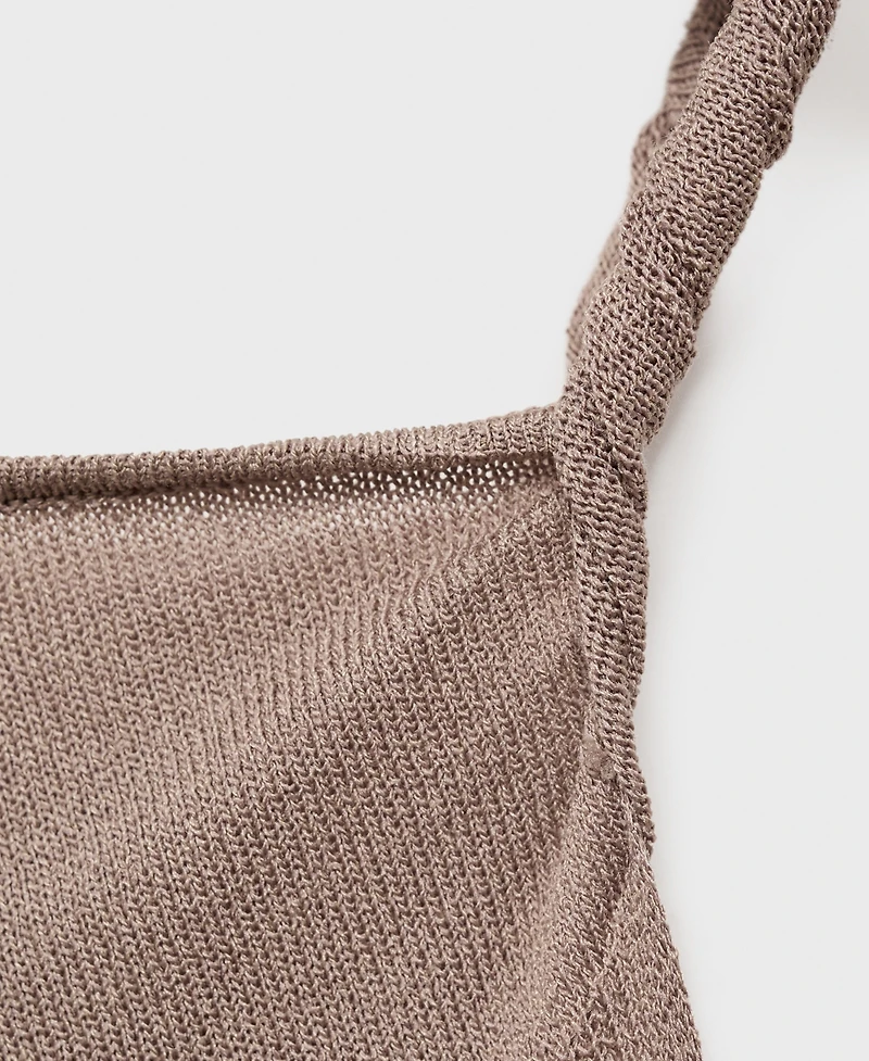 Mango Women's Strappy Asymmetrical Knitted Top